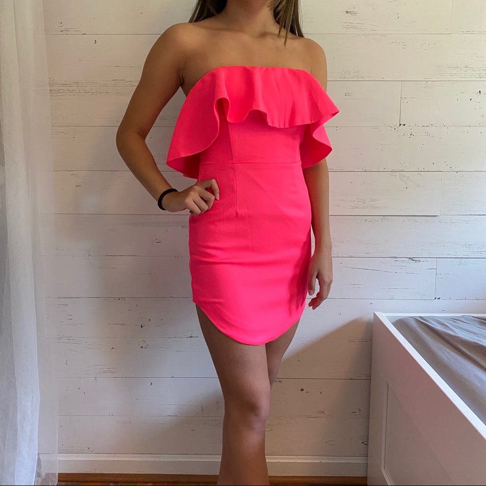 Gab & Kate Hot Pink Strapless Dress